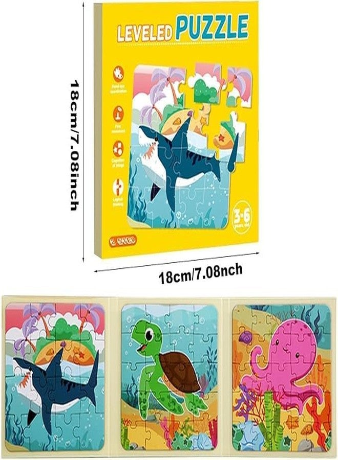 BLiSS HUES مجموعة ألغاز الصور المقطعة المغناطيسية على شكل حيوانات من BLiSS HUES 3 في 1 للأطفال (محيط) - Image 3
